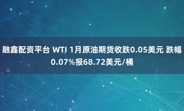 融鑫配资平台 WTI 1月原油期货收跌0.05美元 跌幅0.07%报68.72美元/桶