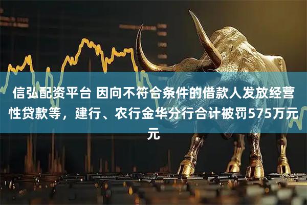 信弘配资平台 因向不符合条件的借款人发放经营性贷款等，建行、农行金华分行合计被罚575万元
